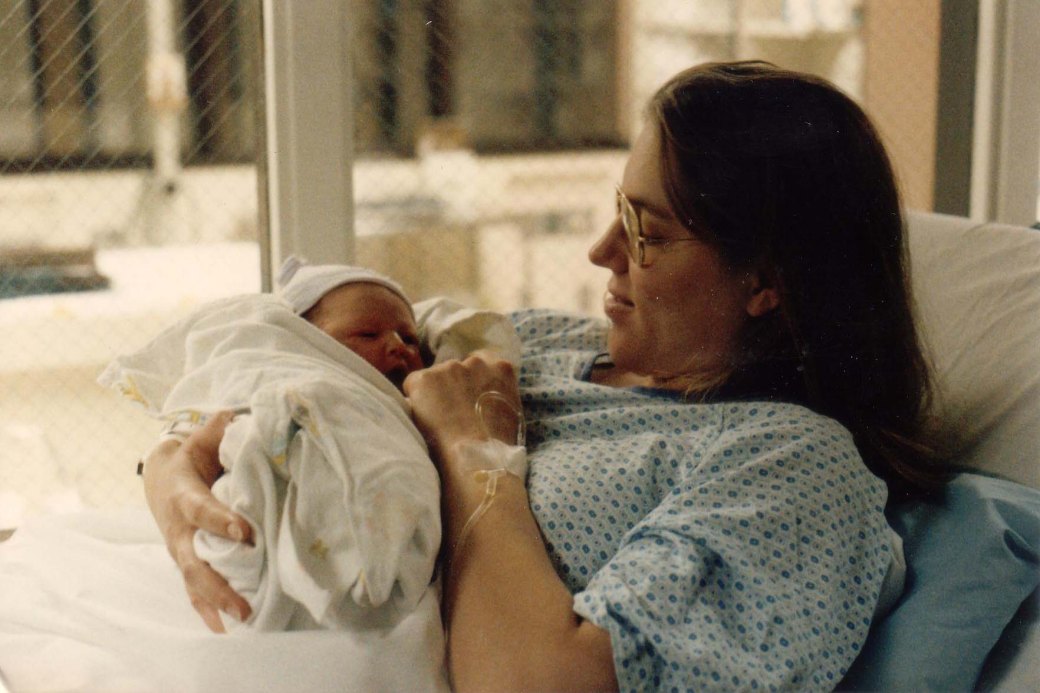 A picture of my mother and me...24 and 1/2 years ago.